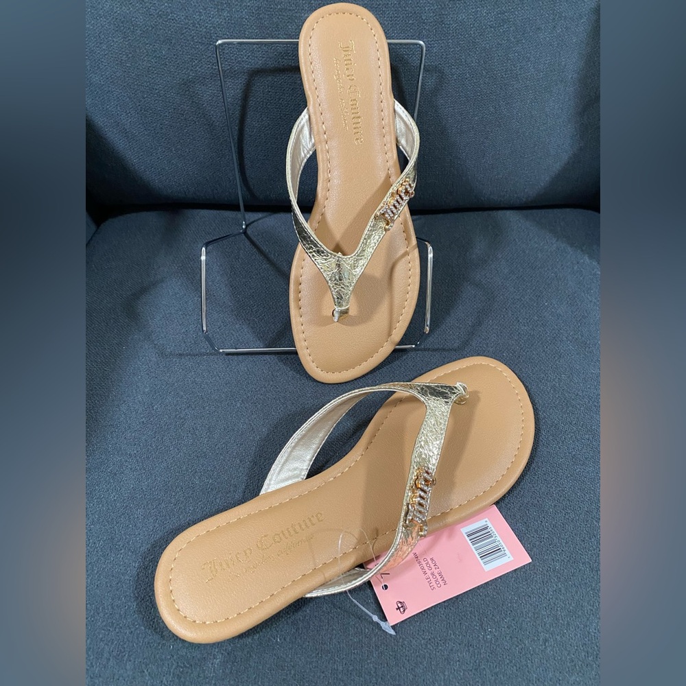 New Juicy Couture Gold ZAOR Thong
Sandals Rhinestones - Picture 3 of 13